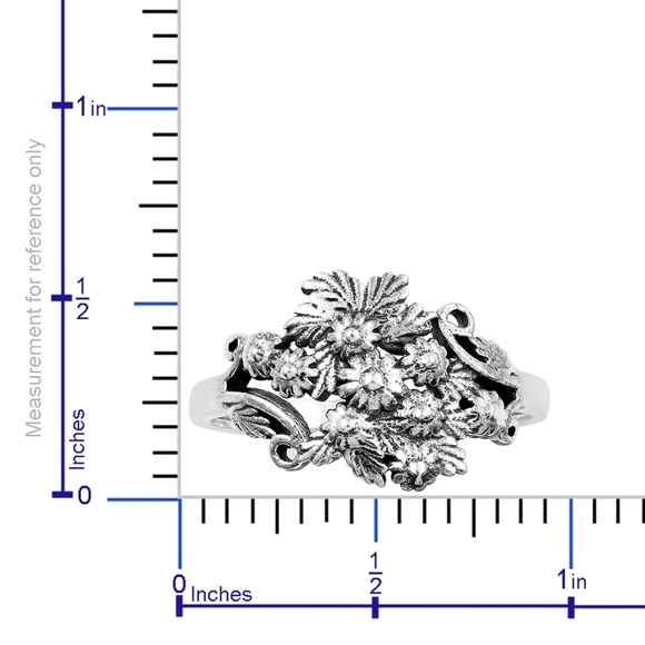 Sterling Silver Floral Bouquet Ring - Picture 5 of 5